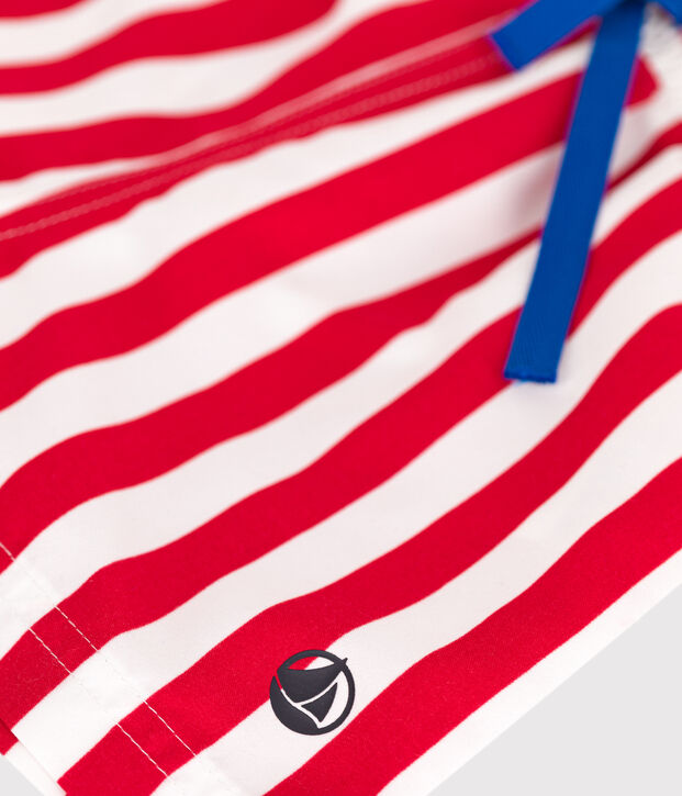 Babies' stripy printed swim shorts red/red