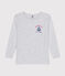Girls' long-sleeved cotton T-shirt POUSSIERE CHINE grey