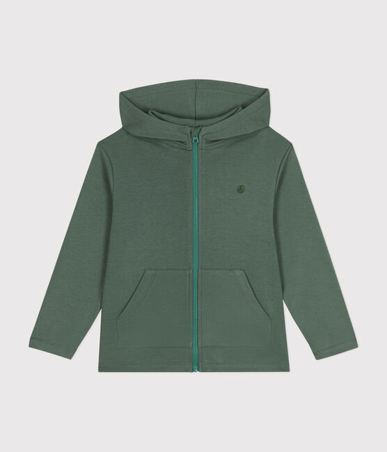 Boys' Cotton Rib Zip-Up Hoodie CROCO green