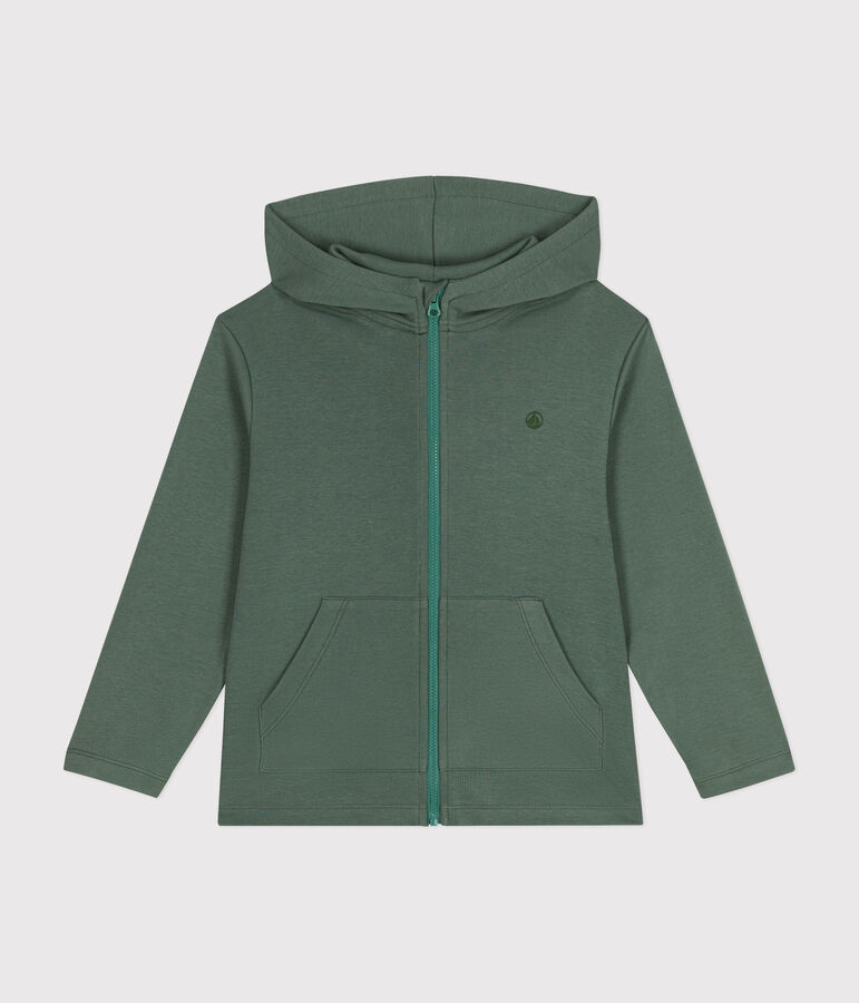 Boys' Cotton Rib Zip-Up Hoodie green