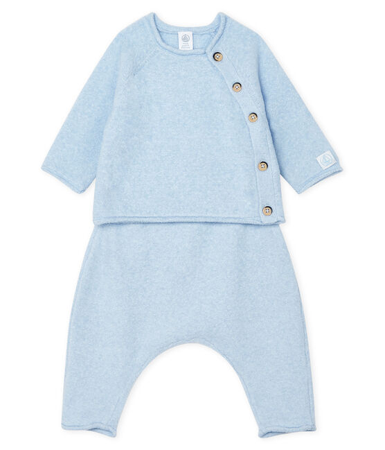 Babies' Clothing in Cotton/Merino Wool/Polyester - 2-Piece Set TOUDOU blue