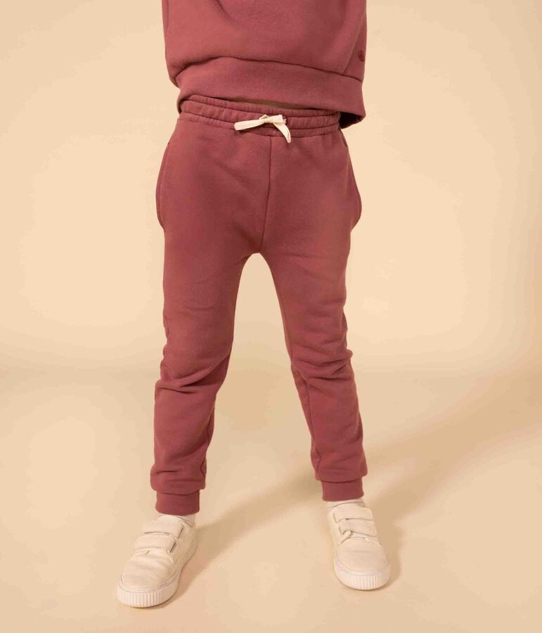 Girls' fleece jogging bottoms brown