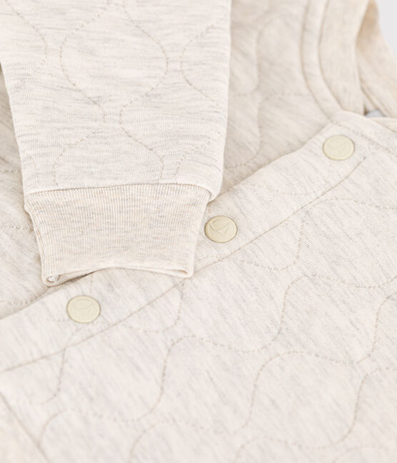 Babies'' Quilted Tube Knit Baseball Jacket MONTELIMAR CHINE beige