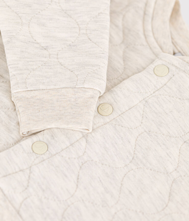 Babies'' Quilted Tube Knit Baseball Jacket beige