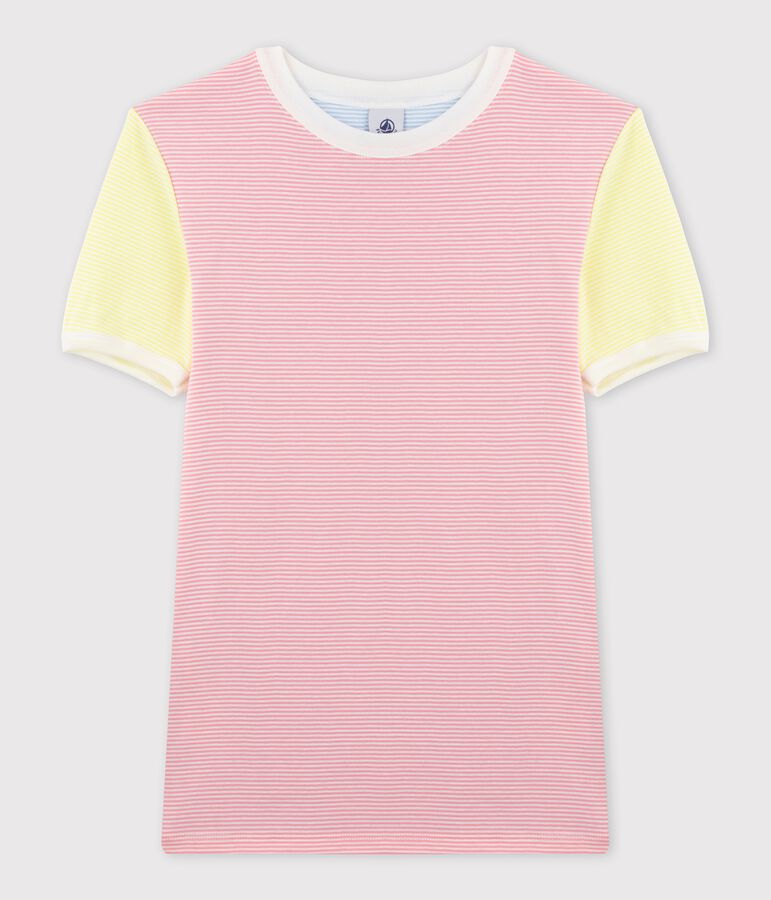 Women's Iconic Striped Cotton T-Shirt pink/white