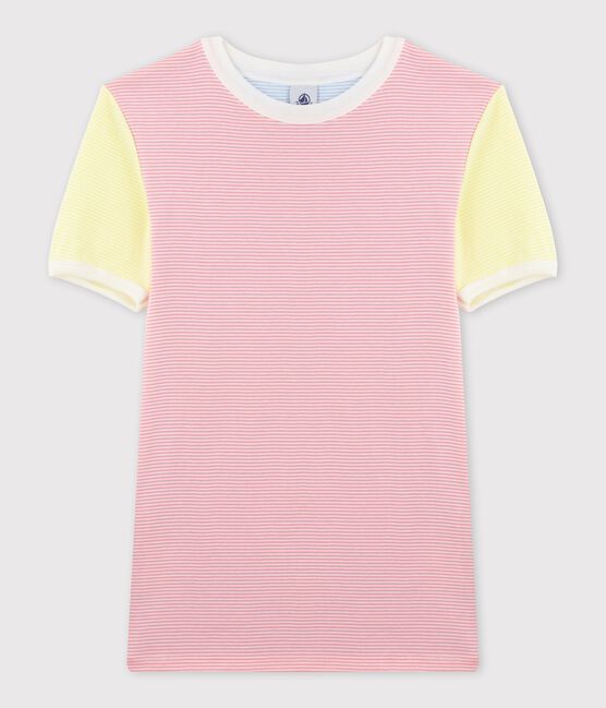 Women's Iconic Striped Cotton T-Shirt GRETEL pink/MARSHMALLOW white