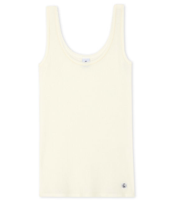 Women's Sleeveless Top in 2x2 Rib Knit MARSHMALLOW white