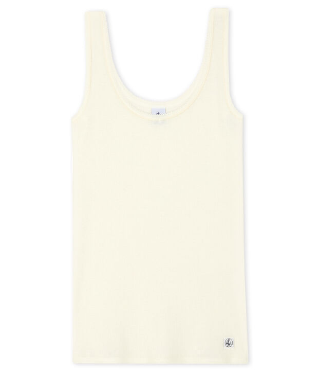 Women's Sleeveless Top in 2x2 Rib Knit white