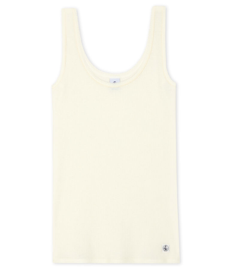 Women's Sleeveless Top in 2x2 Rib Knit white