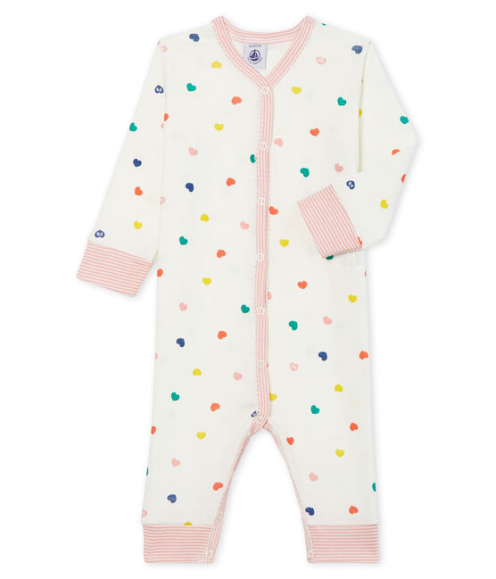 Baby Girls' Footless Ribbed Sleepsuit MARSHMALLOW white/MULTICO CN