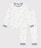 Children's printed velour pyjamas white/blue/multicolor
