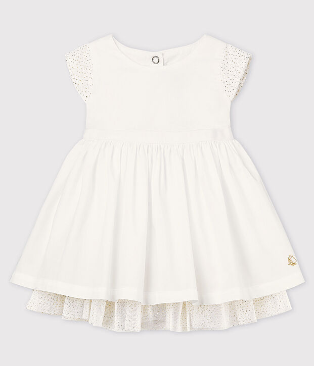 Baby Girls' Poplin Tulle Formal Dress white