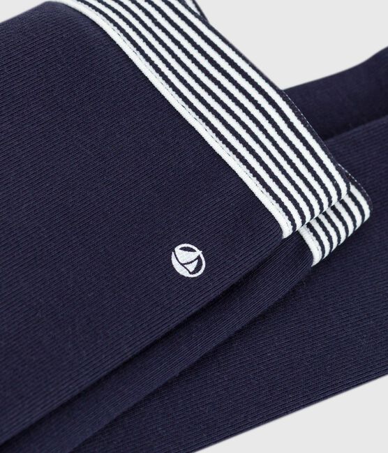 Babies' thick plain cotton jeggings SMOKING blue