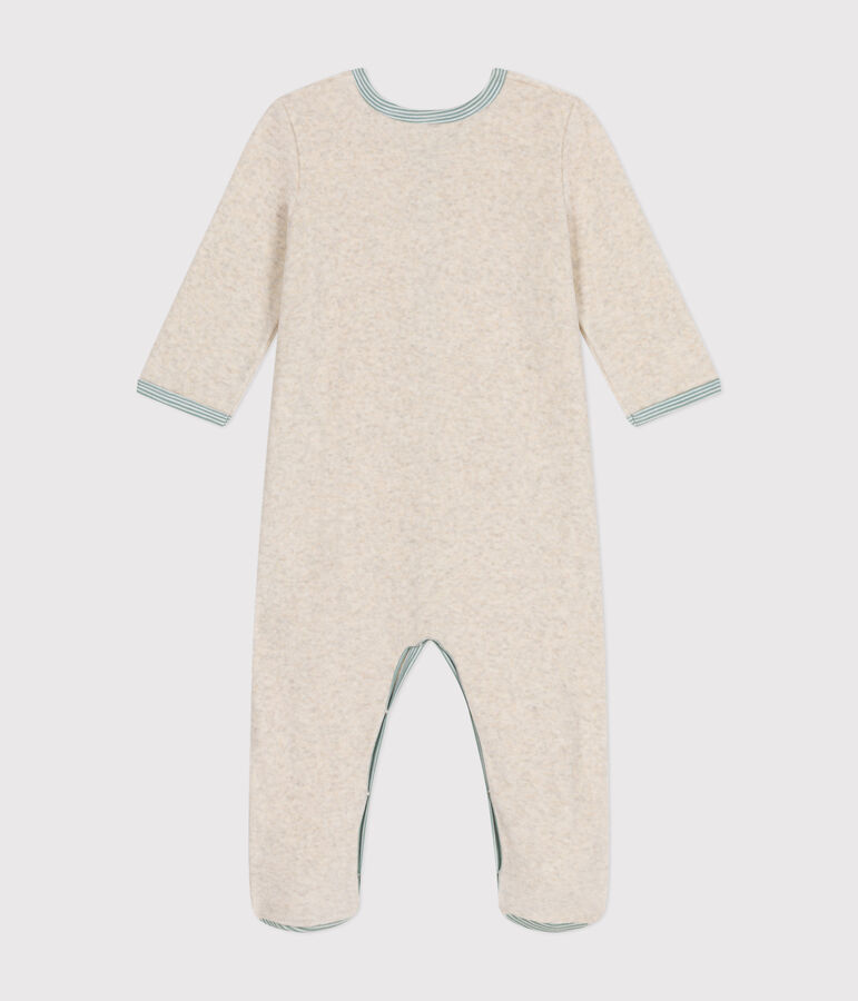 Babies' Velour Pyjamas beige
