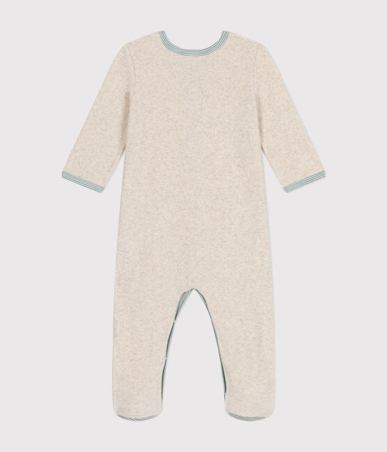 Babies' Velour Pyjamas MONTELIMAR CHINE beige