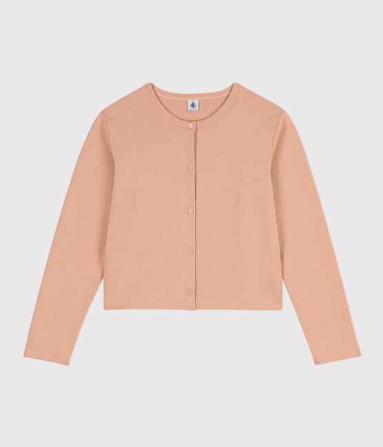 Women's Thick Cotton Poppered Cardigan VINTAGE beige