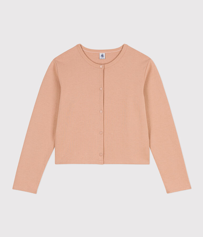 Women's Thick Cotton Poppered Cardigan beige