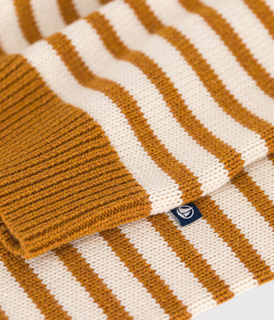 Boys' wool and cotton pullover AVALANCHE white/ECUREUIL