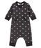 Baby boy's long print snowsuit CITY black/GRIS grey