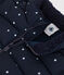 Babies' printed puffer jacket with a retractable hood SMOKING blue/MARSHMALLOW white