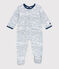 Babies' velour sleepsuit ECUME white/INCOGNITO