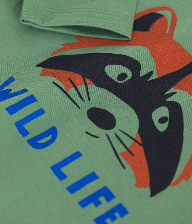 Boys' long-sleeved fine jersey T-shirt green