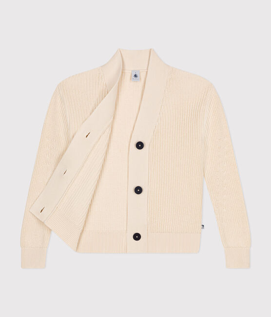 Women's Fisherman's Rib Cotton Cardigan AVALANCHE Ecru