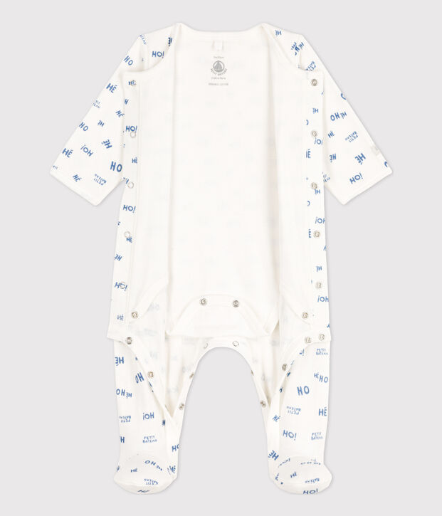 Babies' Heho Tube Knit Bodyjama white/blue