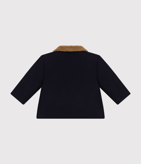 Babies' plain woollen cloth jacket SMOKING blue