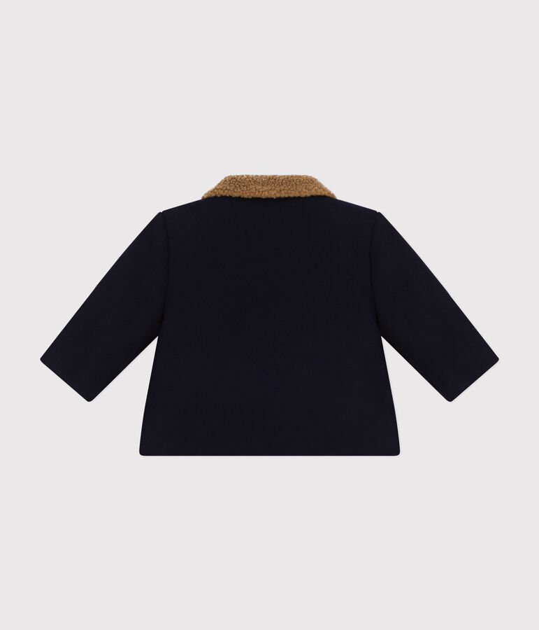 Babies' plain woollen cloth jacket blue