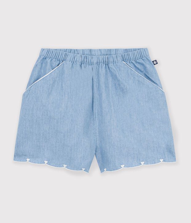 Children's plain cotton shorts blue