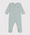 Babies' Stripy Cotton Pyjamas PAUL blue/MARSHMALLOW white