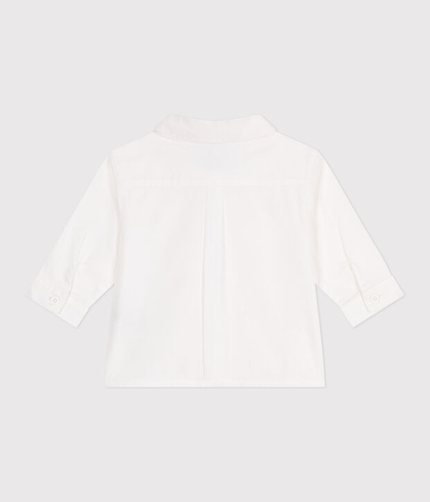 Babies' plain cotton shirt white