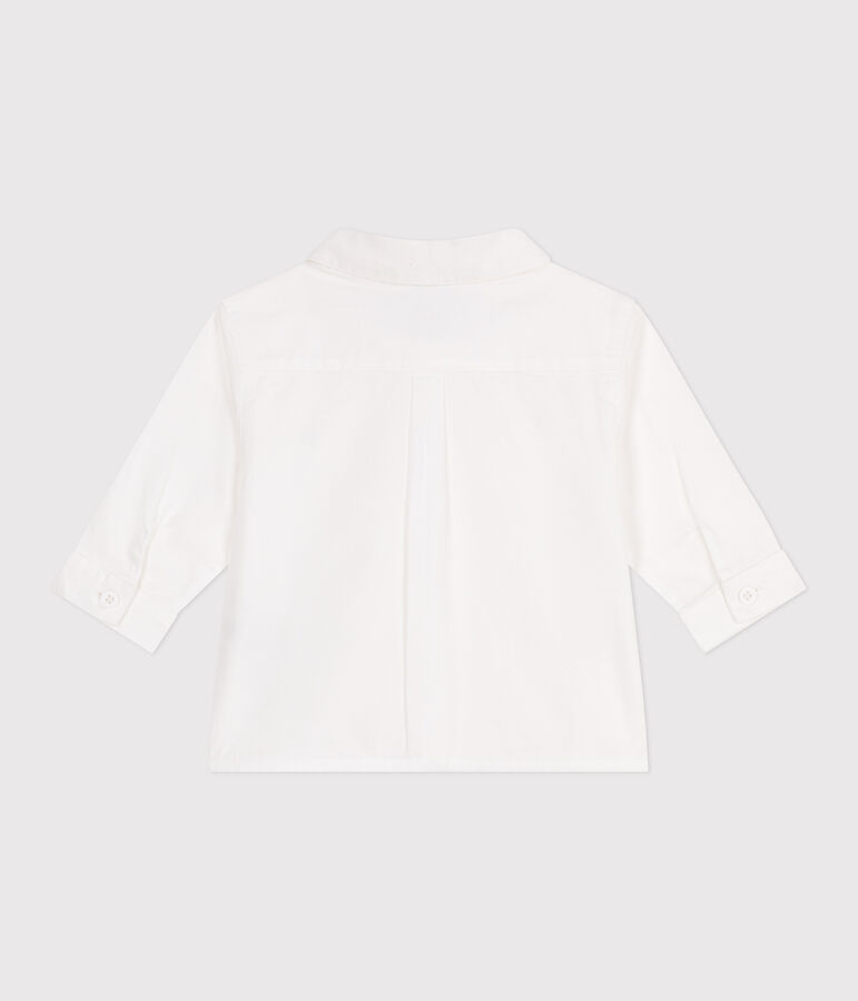 Babies' plain cotton shirt ECUME white