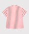 Children's short-sleeved stripy cotton blouse pink/white
