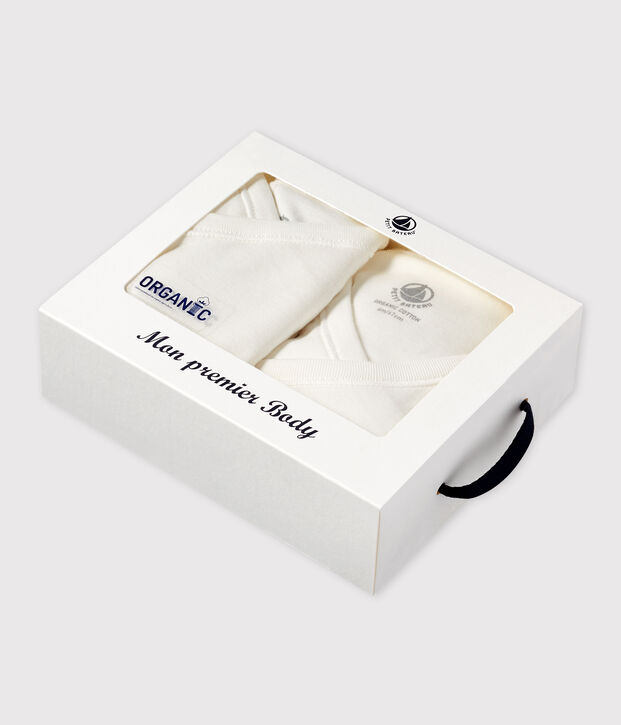 Baby Kimono Bodysuit and Undershirt Set in Rib Knit multicolor