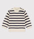 Babies' Cotton/Wool Breton Pullover