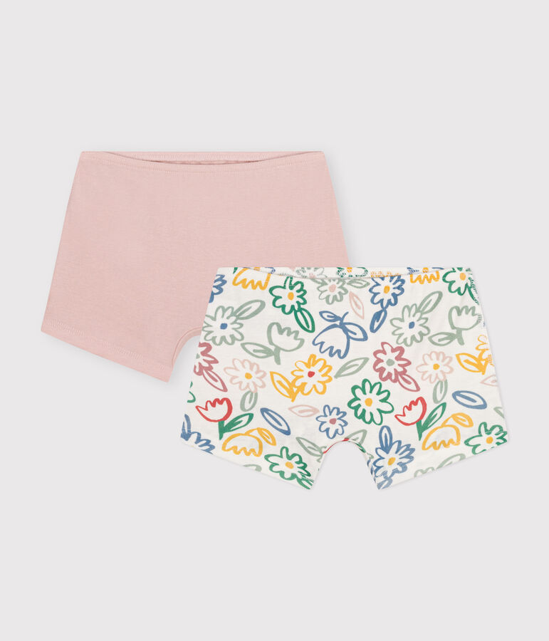 Children's cotton floral-patterned shorties - 2-pack multicolor