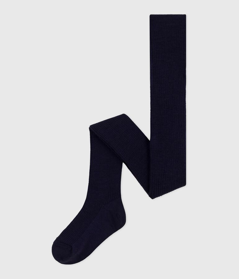Children's woollen tights blue