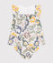 Babies' short-sleeved dress with poplin bloomers white/multicolor