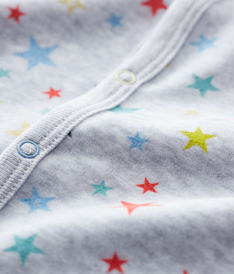 Babies' Marled Grey Starry Velour Sleepsuit grey/multicolor
