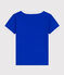 Boys' Printed Cotton T-Shirt PERSE blue/MARSHMALLOW white