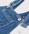 Babies' long-leg denim dungarees blue