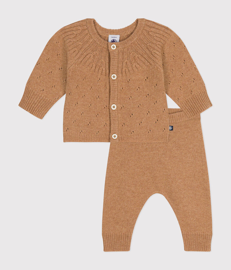 Babies' 2-piece knitwear set brown