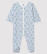 Babies' Blue Star Print Tube Knit Sleepsuit