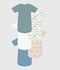 Pack of babies' short sleeved printed cotton bodies multicolor