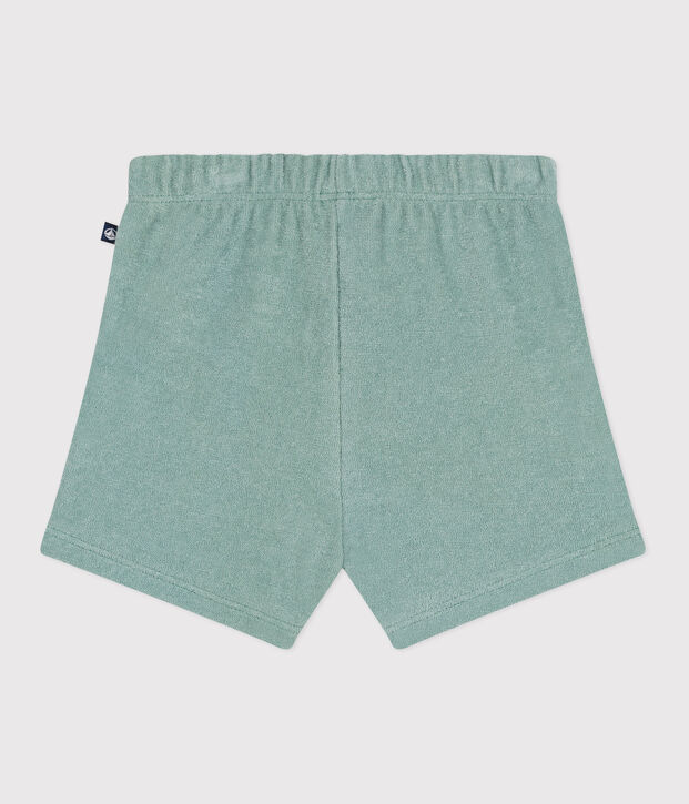 Babies' cotton terry shorts green