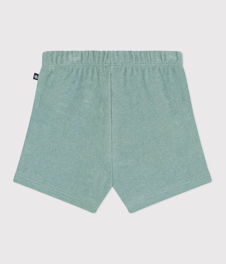 Babies' cotton terry shorts green