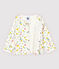 Baby Girls' Cotton Cardigan. MARSHMALLOW white/MULTICO white