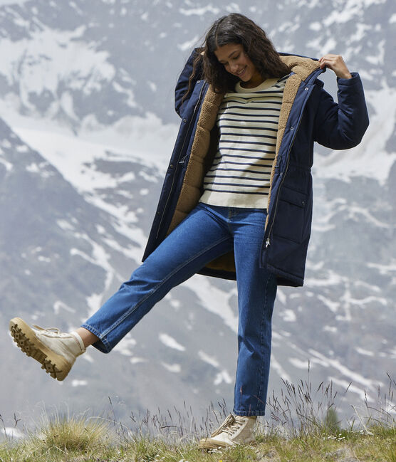 Women's Sherpa Lined Parka SMOKING blue